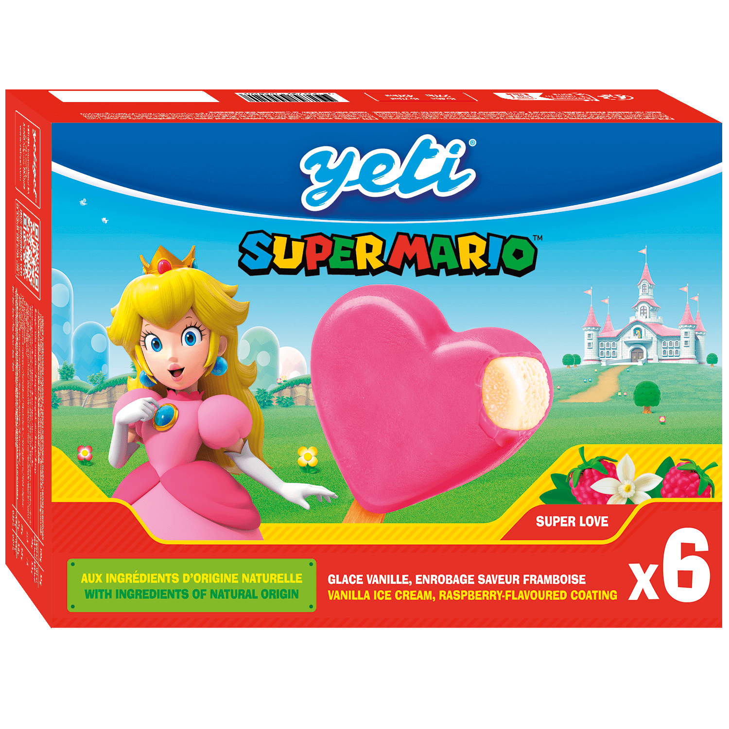 Yeti Super Mario Super Love glace vanille enrobage framboise ice cream vanilla